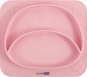 Obrázek k produktu Silikonový talířek Medvídek, růžový