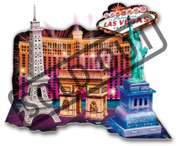 Obrázek k produktu Svítící 3D puzzle Diorama Vítejte v Las Vegas 38 dílků