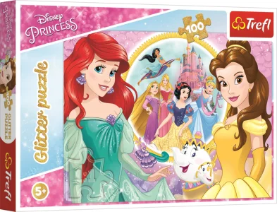 Obrázek k produktu Třpytivé puzzle Disney princezny 100 dílků