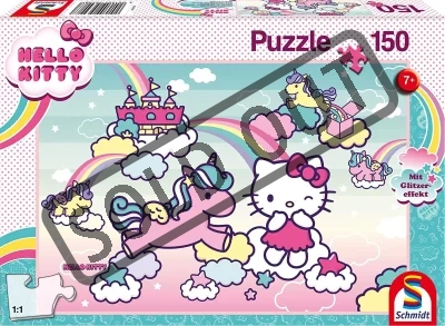 Obrázek k produktu Třpytivé puzzle Hello Kitty: Jednorožec 150 dílků