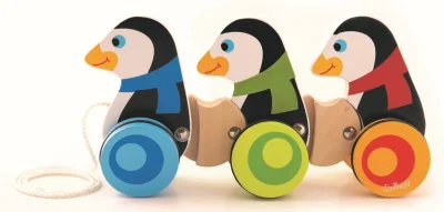 Obrázek k produktu Dřevěná tahací hračka Tučňáci
