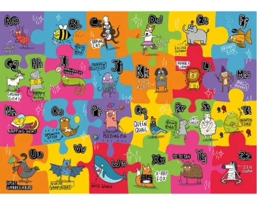 Obrázek k produktu Velké podlahové puzzle Netradiční abeceda 24 dílků