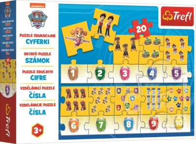 Obrázek k produktu Vzdělávací puzzle Čísla Tlapková patrola 20 dílků