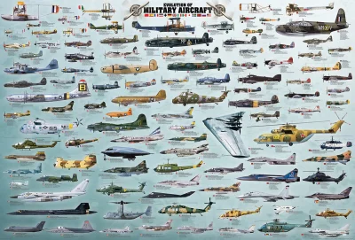 Obrázek k produktu Puzzle Vojenská letadla 2000 dílků