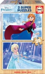 Obrázek k produktu Dřevěné puzzle Ledové království 2x25 dílků