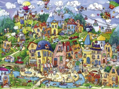 Obrázek k produktu Puzzle Veselé městečko 1500 dílků