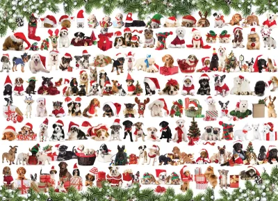 Obrázek k produktu Puzzle Vánoční psi 1000 dílků