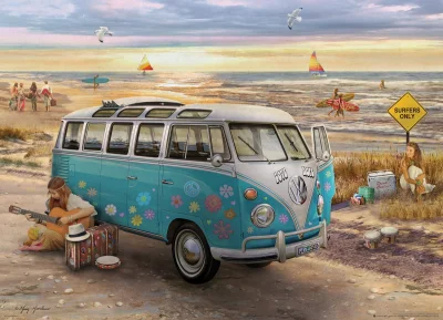 Obrázek k produktu Puzzle VW Bus - Láska a naděje 1000 dílků