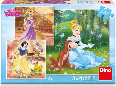 Obrázek k produktu Puzzle Disney princezny 3x55 dílků