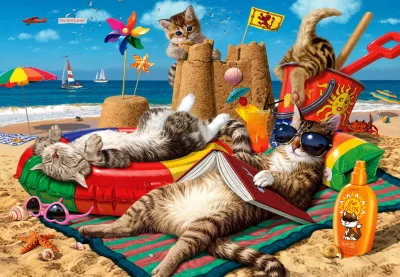 Obrázek k produktu Puzzle Kočky na pláži 260 dílků