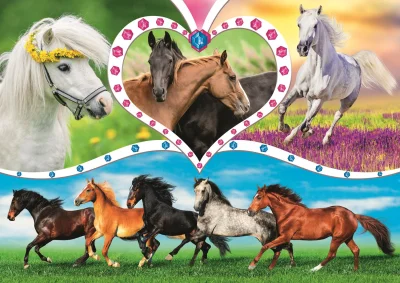 Obrázek k produktu Puzzle Krásní koně 200 dílků