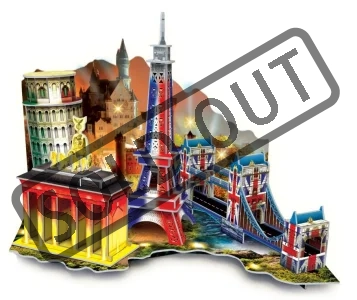 Obrázek k produktu Svítící 3D puzzle Diorama Cesta po Evropě 50 dílků