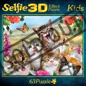 Obrázek k produktu Puzzle Kočičí selfie 3D 63 dílků