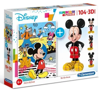 Obrázek k produktu Puzzle Mickey Mouse 104 dílků a 3D puzzle Mickey