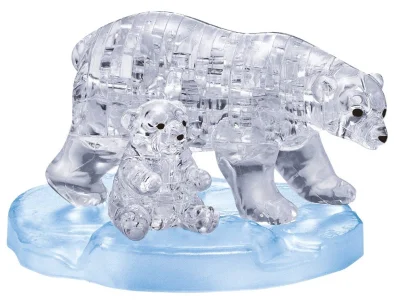 Obrázek k produktu 3D Crystal puzzle Lední medvědice s mládětem 40 dílků