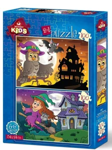 Obrázek k produktu Puzzle Sova a čarodějnice 2x100 dílků
