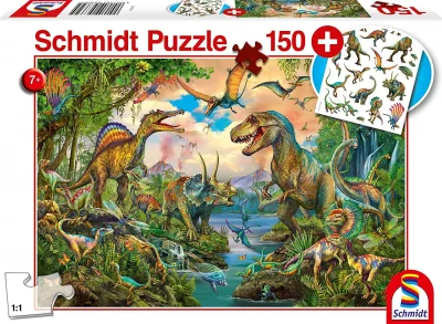 Obrázek k produktu Puzzle Dinosauři 150 dílků + dárek (tetovačky)