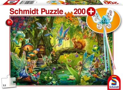 Obrázek k produktu Puzzle Víly v lese 200 dílků + dárek (vílí hůlka)