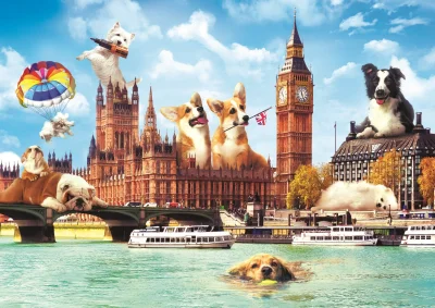 Obrázek k produktu Puzzle Legrační města: Psi v Londýně 1000 dílků
