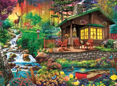 Obrázek k produktu Puzzle Chata v lesích 3000 dílků