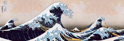 Obrázek k produktu Panoramatické puzzle Velká vlna na pobřeží Kanagawy 1000 dílků