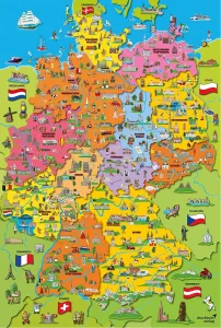 Obrázek k produktu Puzzle Kreslená mapa Německa 200 dílků