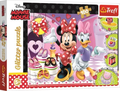 Obrázek k produktu Třpytivé puzzle Minnie a Daisy 100 dílků
