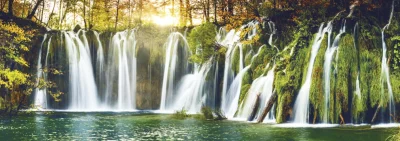 Obrázek k produktu Panoramatické puzzle Plitvické vodopády 2000 dílků