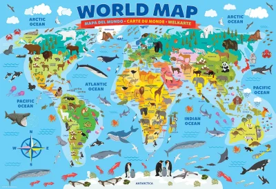 Obrázek k produktu Puzzle Ilustrovaná mapa světa 100 dílků