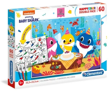 Obrázek k produktu Oboustranné puzzle Baby Shark: Oslava 60 dílků
