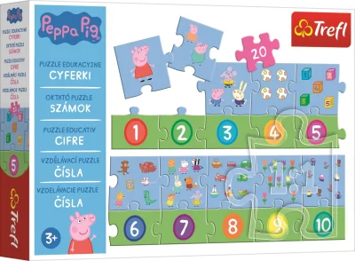 Obrázek k produktu Vzdělávací puzzle Čísla Prasátko Peppa 20 dílků