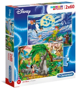Obrázek k produktu Puzzle Peter Pan a Kniha džunglí 2x60 dílků