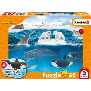 Obrázek k produktu Puzzle Schleich V Antarktidě 60 dílků + figurka Schleich
