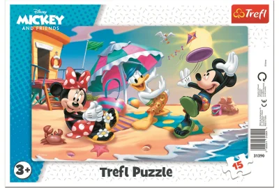 Obrázek k produktu Puzzle Mickey a Minnie: Zábava na pláži 15 dílků