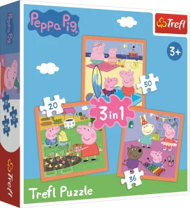 Obrázek k produktu Puzzle Prasátko Peppa: Úžasné nápady 3v1 (20,36,50 dílků)