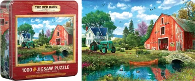 Obrázek k produktu Puzzle v plechové krabičce Červená stodola 1000 dílků