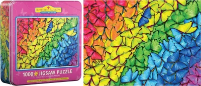 Obrázek k produktu Puzzle v plechové krabičce Motýlí duha 1000 dílků