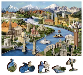 Obrázek k produktu Dřevěné puzzle Světové památky 2v1, 75 dílků EKO