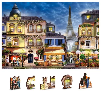 Obrázek k produktu Dřevěné puzzle Snídaně v Paříži 2v1, 75 dílků EKO