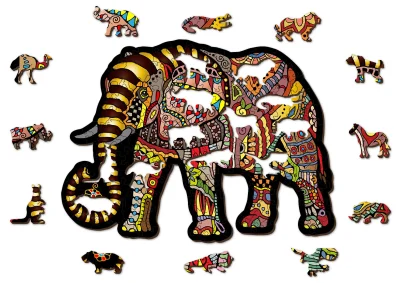 Obrázek k produktu Dřevěné puzzle Magický slon 150 dílků EKO