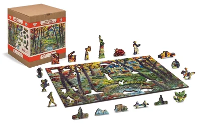 Obrázek k produktu Dřevěné puzzle Chata v lese 2v1, 400 dílků EKO