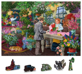 Obrázek k produktu Dřevěné puzzle Květinářství 2v1, 1000 dílků EKO