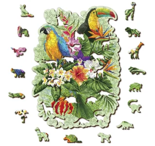 Obrázek k produktu Dřevěné puzzle Tropičtí ptáci 300 dílků EKO