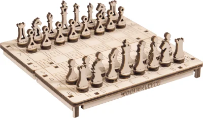Obrázek k produktu 3D puzzle hra Šachy a Dáma 2v1