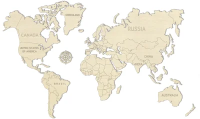 Obrázek k produktu Dřevěná mapa světa velikost M (57x38cm)