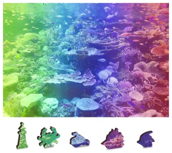 Obrázek k produktu Dřevěné puzzle Korálový útes 2v1, 200 dílků EKO