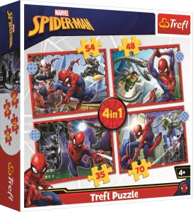 Obrázek k produktu Puzzle Hrdinný Spiderman 4v1 (35,48,54,70 dílků)