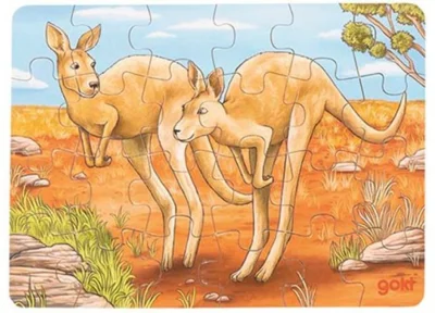 Obrázek k produktu Dřevěné puzzle Australská zvířata: Klokani 24 dílků