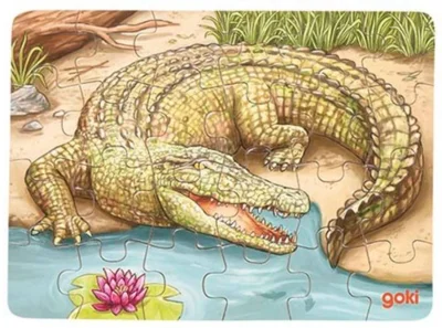 Obrázek k produktu Dřevěné puzzle Australská zvířata: Krokodýl 24 dílků