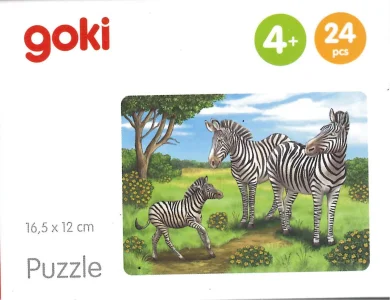 Obrázek k produktu Dřevěné puzzle Africká zvířata: Zebry 24 dílků